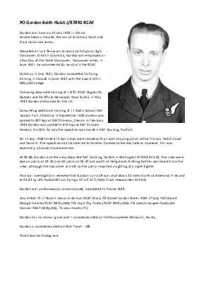 A preview of a PDF biography for Huish, Gordon Keith